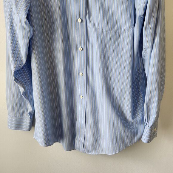 Brooks Brothers Shirt Men Size 16-35 Blue Stripe Traditional Fit Button Up Shirt - Picture 3 of 13